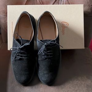 Castaner 1927 black suede oxfords